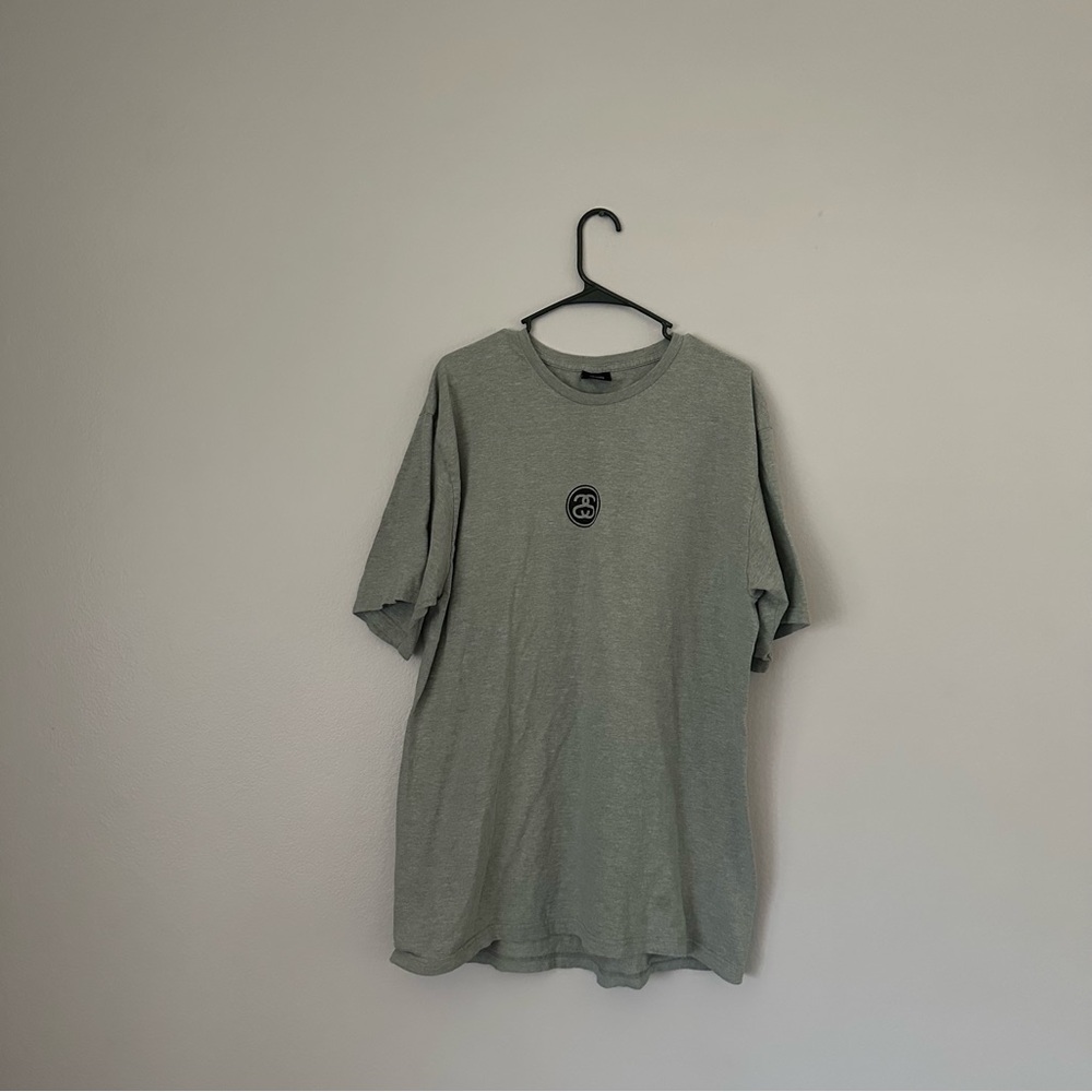 Stussy Grey T-shirt Black Logo